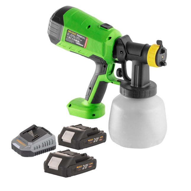 Procraft PSE40bb Akku Farbspritzpistole 20 V 2x Akku 2 0 Ah Ladegeraet 0 - toolbrothers