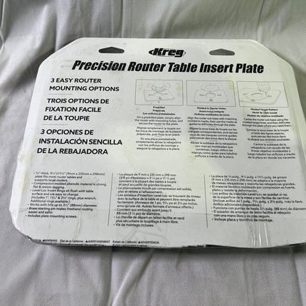 KREG PRS4034 Fraestisch Einlegeplatte vorgebohrt 298 x 235 x 9 mm 3x Reduzierring 25 mm 30 mm 67 mm OVP Beschaedigt 1 - toolbrothers