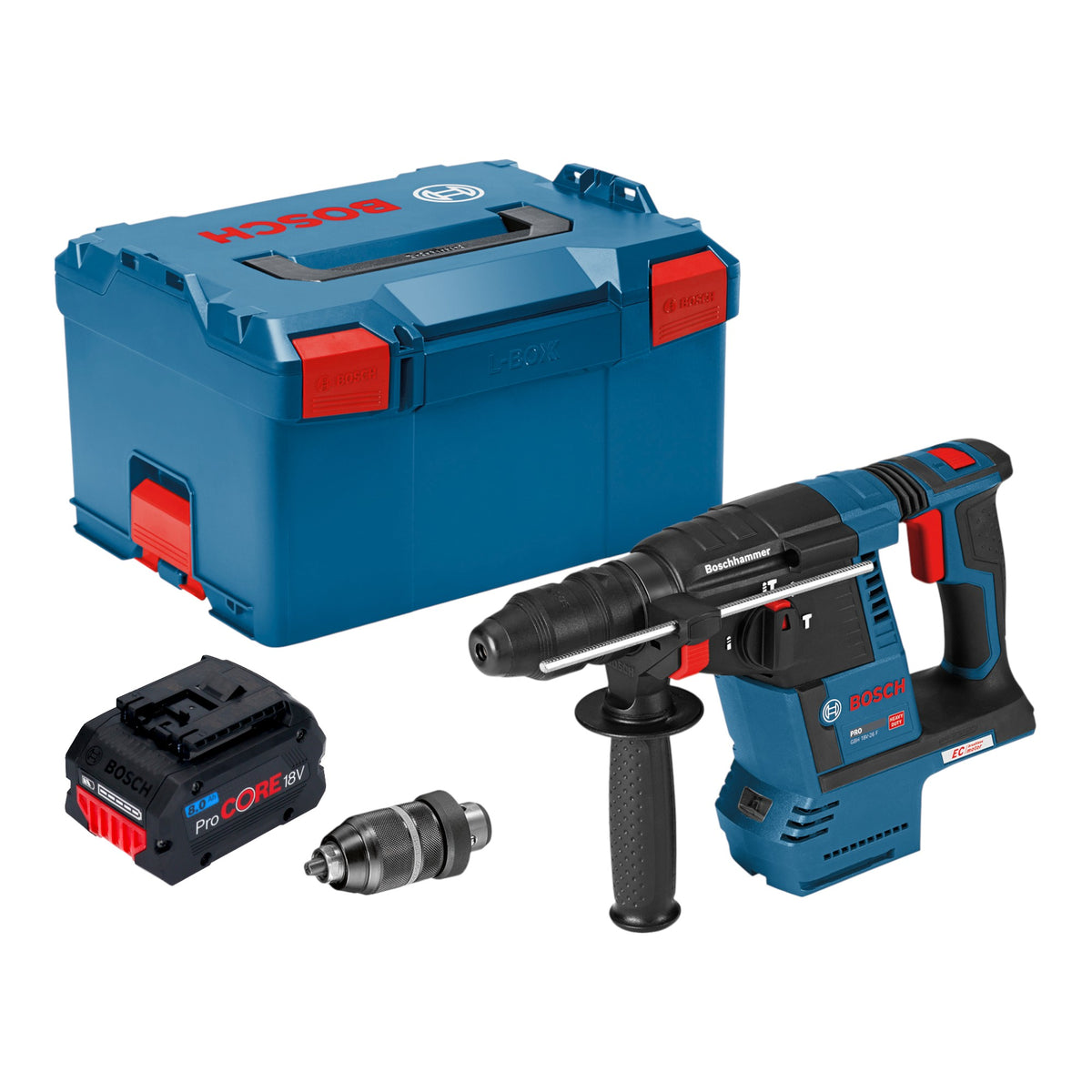 Bosch GBH 18V-26 F Professional Marteau perforateur sans fil 18 V 2,6 J SDS plus Brushless + 1x batterie ProCORE 8,0 Ah + L-Boxx - sans chargeur
