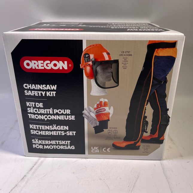 Oregon Kettensaegen Schutzausruestung Set 574742A mit Schutzhelm Beinschutz und Handschuhe Unvollstaendig 0 - toolbrothers
