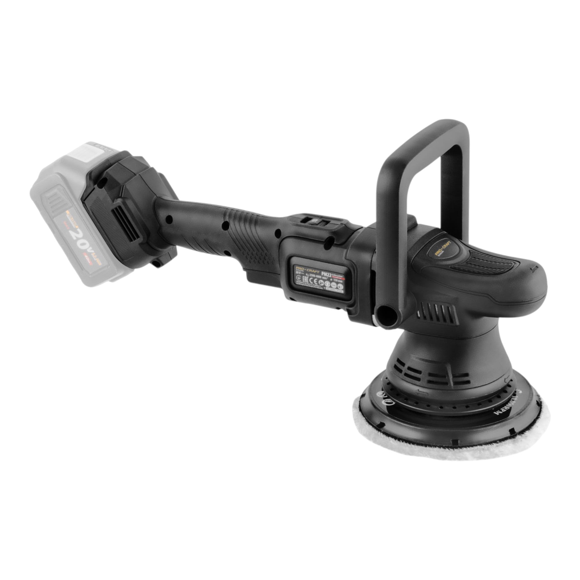 Procraft PM22bb Akku Poliermaschine 20 Volt 150 mm 1x Akku 2 0 Ah Ladegeraet 4 - toolbrothers