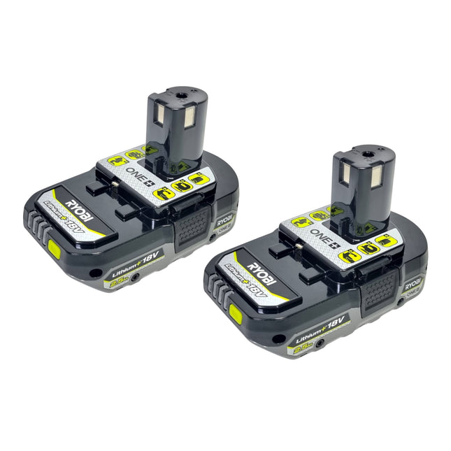 Ryobi 2x RB1825C Akku 18 V 2 5 Ah 2500 mAh Li Ion ONE 2x 5133005516 mit Ladestandanzeige 0 - toolbrothers