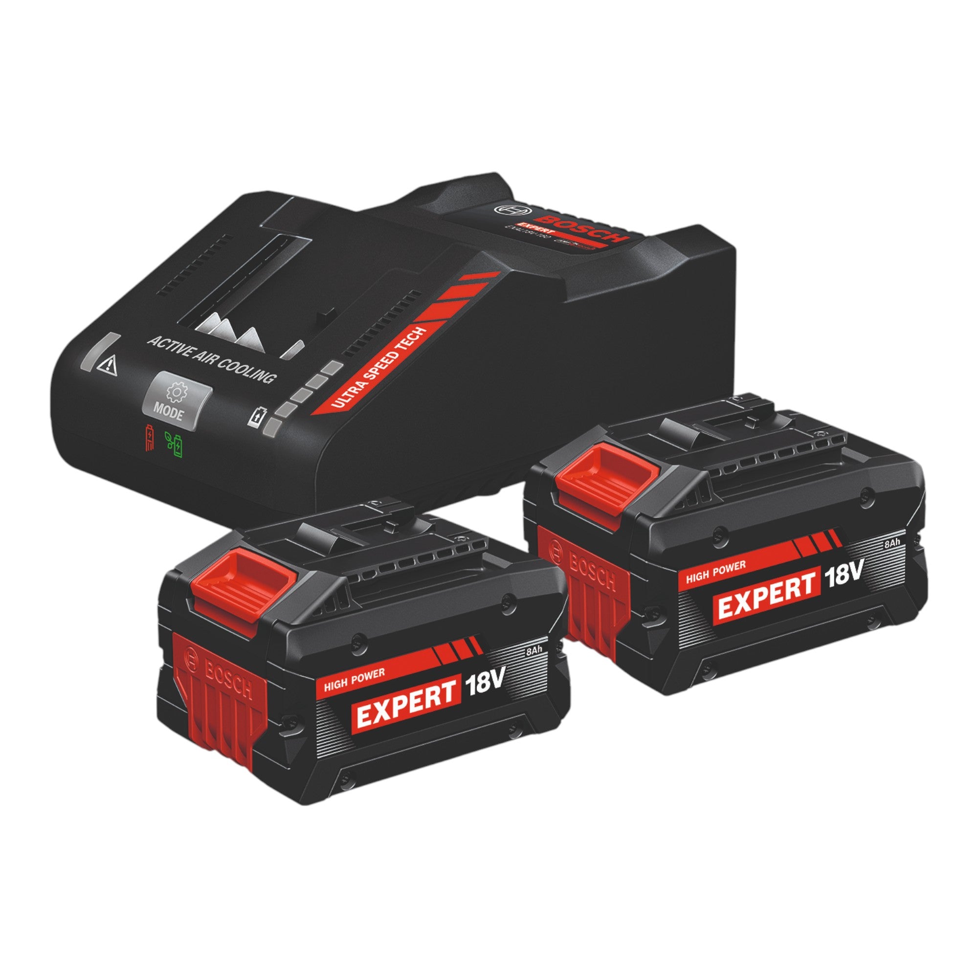 Bosch Starter Set 2x EXPERT EXBA 18V 80 Akku 8 0 Ah EXPERT EXAL18V 160 Schnell Ladegeraet 1600A0373T  0 - toolbrothers