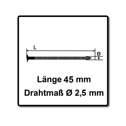 Prebena CNW25/45BKRI Coilnägel blank mit Ringschaft - 10800 Stück - Toolbrothers