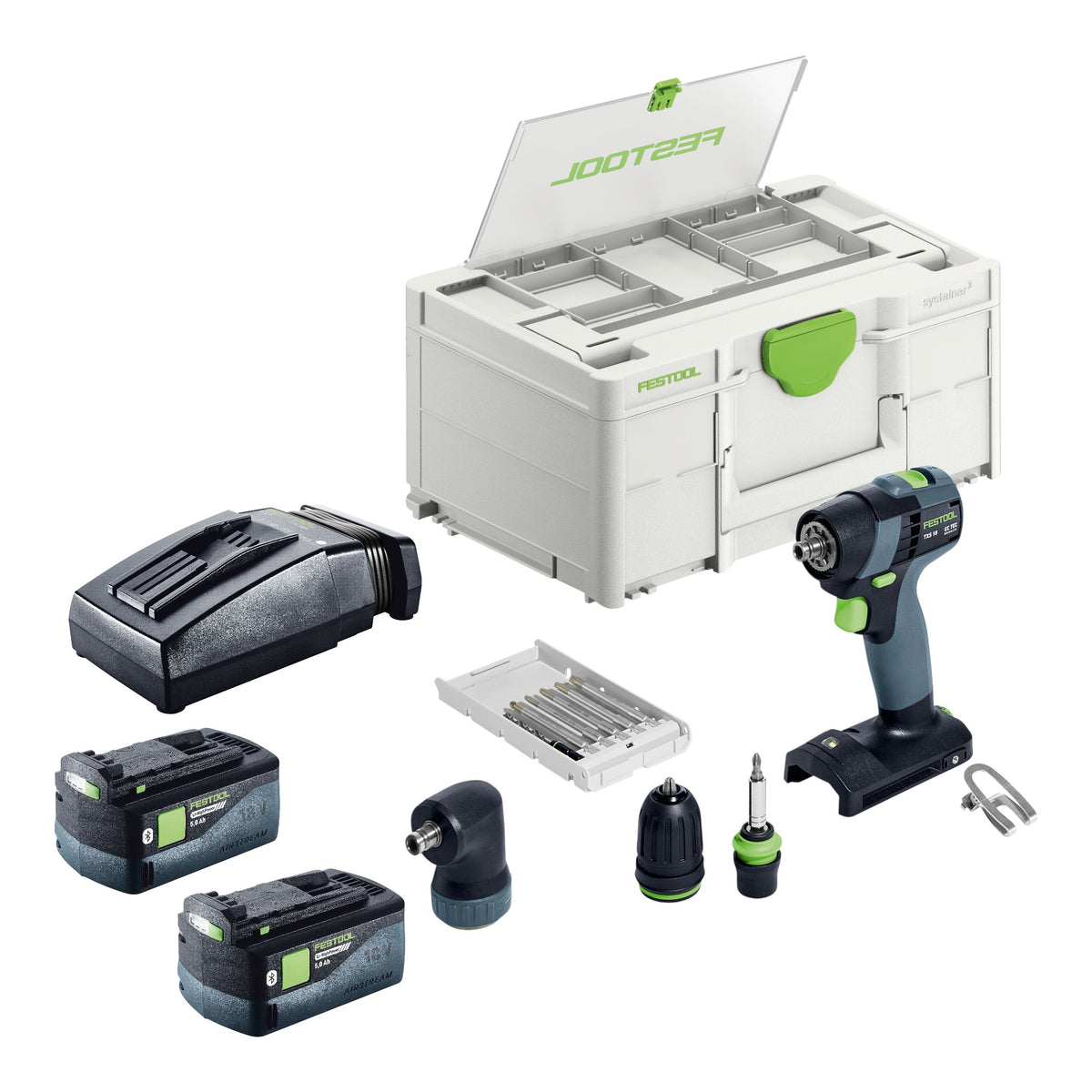 Festool TXS 18-Basic-Set Trapano avvitatore a batteria 18 V 40 Nm Brushless + 2x batteria 5,0 Ah + caricabatteria + Systainer