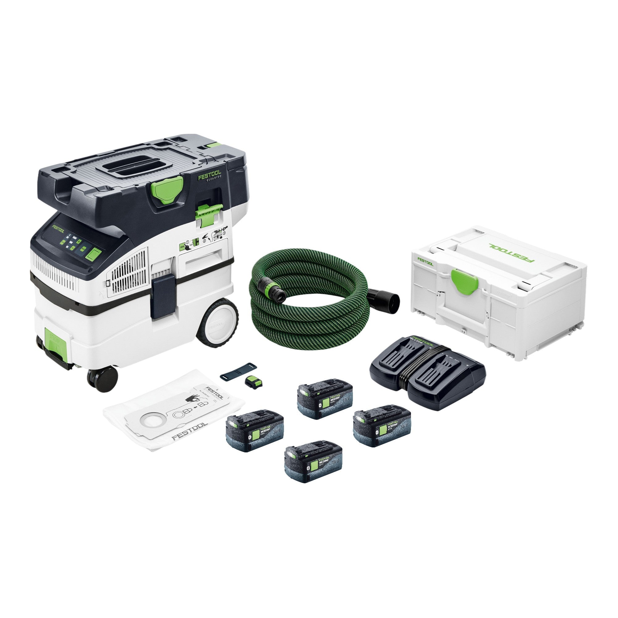 Festool CTLC MIDI I Basic Akku Absaugmobil 36 V 2x 18 V Staubklasse L 4x Akku 5 0 Ah Doppelladegeraet Systainer 0 - toolbrothers