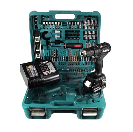 Makita DHP 483 STTK B Akku Schlagbohrschrauber 18 V 40Nm schwarz + 101tlg. Bit-Bohrer-Set + 1x 5,0Ah Akku + Ladegerät - Toolbrothers