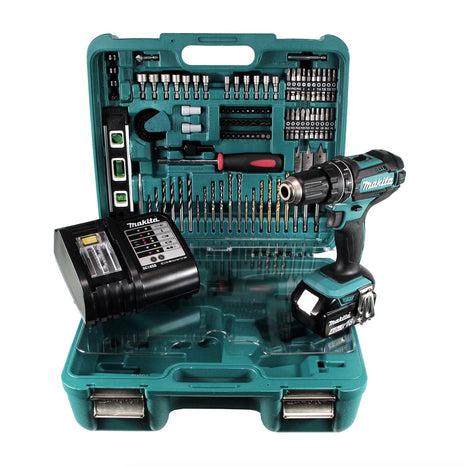 Makita DHP 482 STTK Akku Schlagbohrschrauber 18 V 62Nm im Koffer + 5,0 Ah Akku + Ladegerät + 101 tlg. Zubehör Set - Toolbrothers