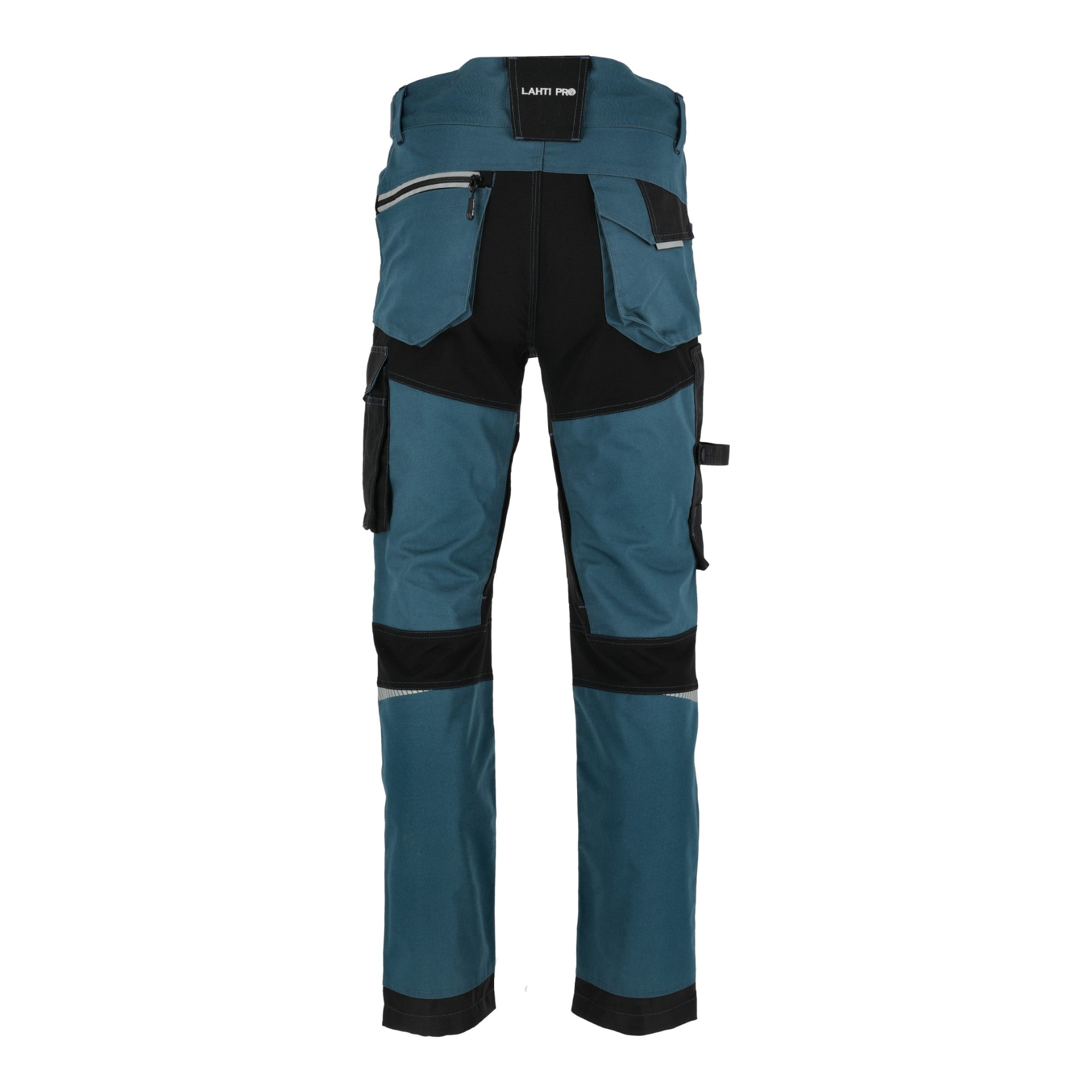 LAHTI PRO Arbeitshose mit Stretch Einsaetzen Slim Fit Groesse M L4054102 tuerkis schwarz 2 - toolbrothers