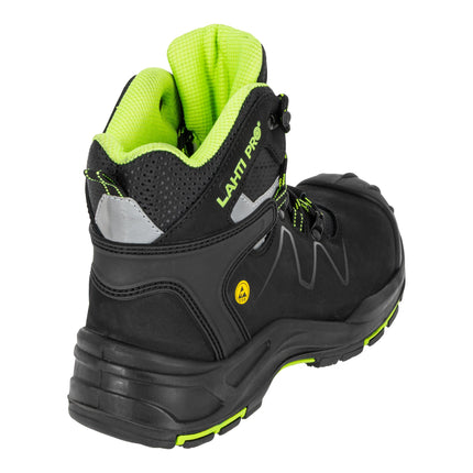 LAHTI PRO Sicherheitsstiefel Nubuk S3 FO HRO SR Groesse 45 L3013045 schwarz gruen 3 - toolbrothers