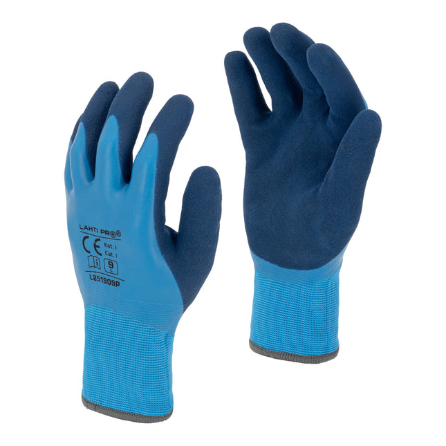 LAHTI PRO Latexbeschichtete Schutzhandschuhe mit Acryl Isolierung Groesse 9 L251909K blau 0 - toolbrothers