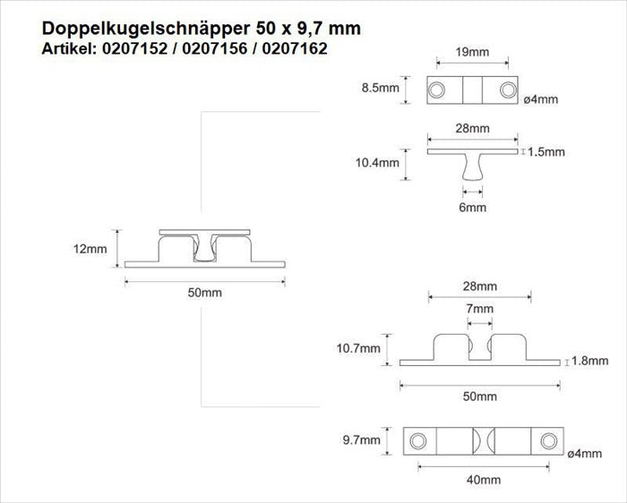 M Beschlaege Doppelkugelschnaepper Messing blank 24 Stueck 3000259284  2 - toolbrothers