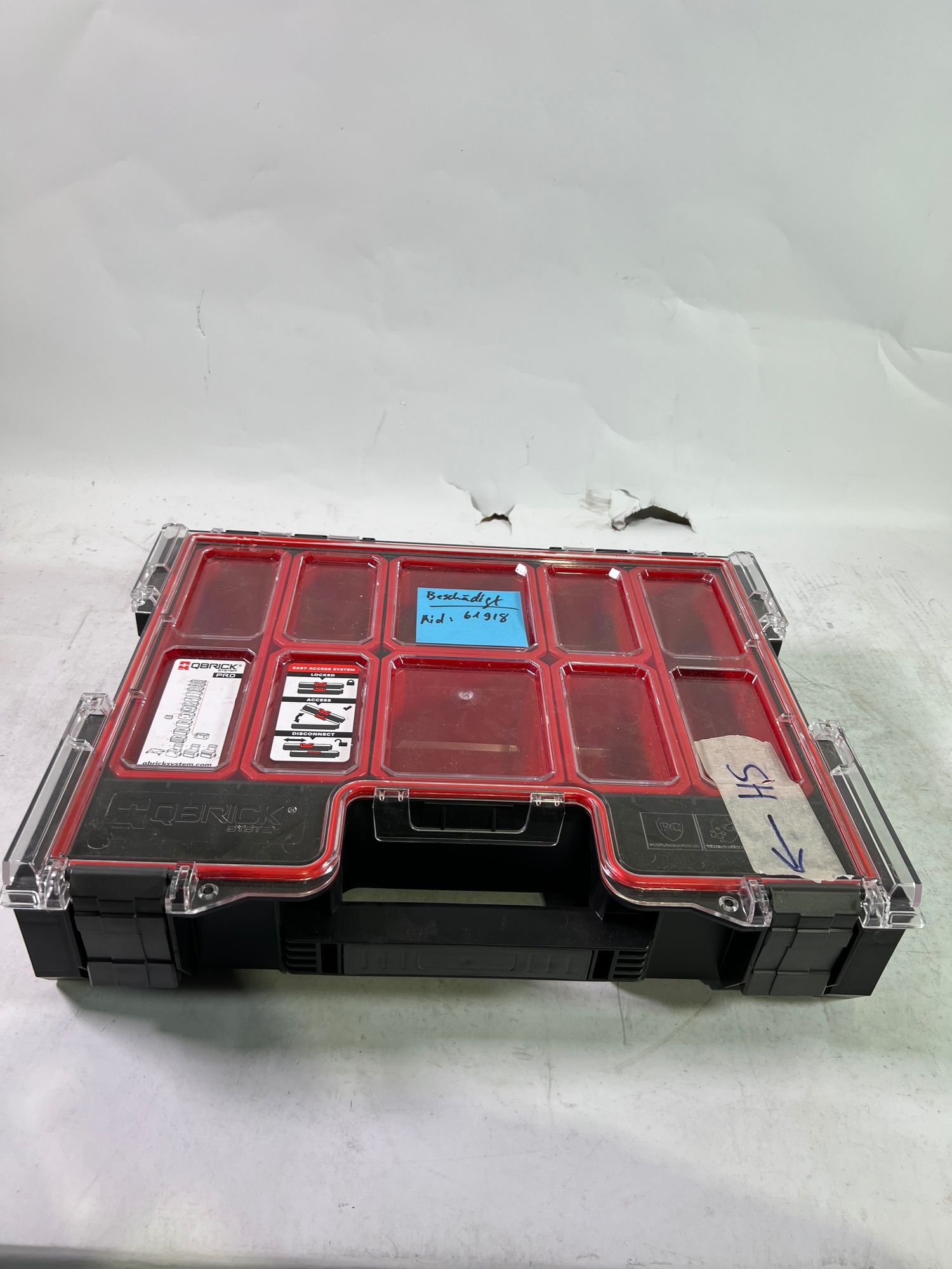 Qbrick System PRO 300 Organizer 452 x 358 x 110 mm 9 l stapelbar IP54 Beschaedigt 0 - toolbrothers