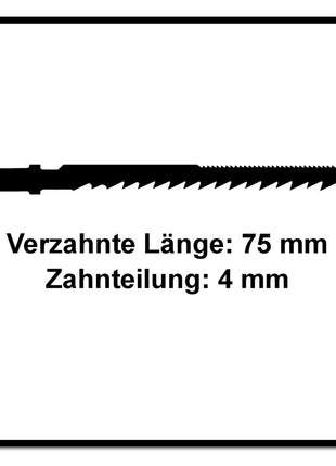 Festool S 75/4 K/40 WOOD Curves Stichsägeblatt 75 mm 40 Stk. ( 2x 204266 ) Kurvensägeblatt, auch für enge Radien, HCS Stahl - Toolbrothers