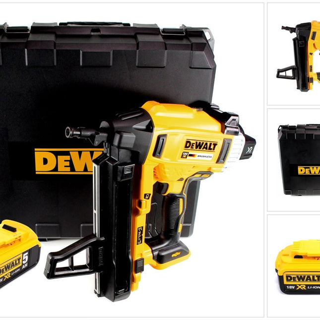 DeWalt DCN 890 NT Akku Nagler 18 V Li-Ion Brushless im Koffer + 1 x 5,0 Ah Akku - ohne Ladegerät - Toolbrothers