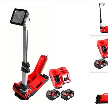 Milwaukee M18 ONERSAL-502C ONE-KEY LED Akku Baustrahler 18 V Li-Ion + 2 x 5,0 Ah Akku + Ladegerät - Toolbrothers