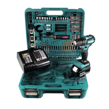 Makita DDF 483 SFTK Akku Bohrschrauber 18 V 40Nm + 3,0 Ah Akku + Ladegerät + 101 tlg. Werkzeugset im Koffer - Toolbrothers