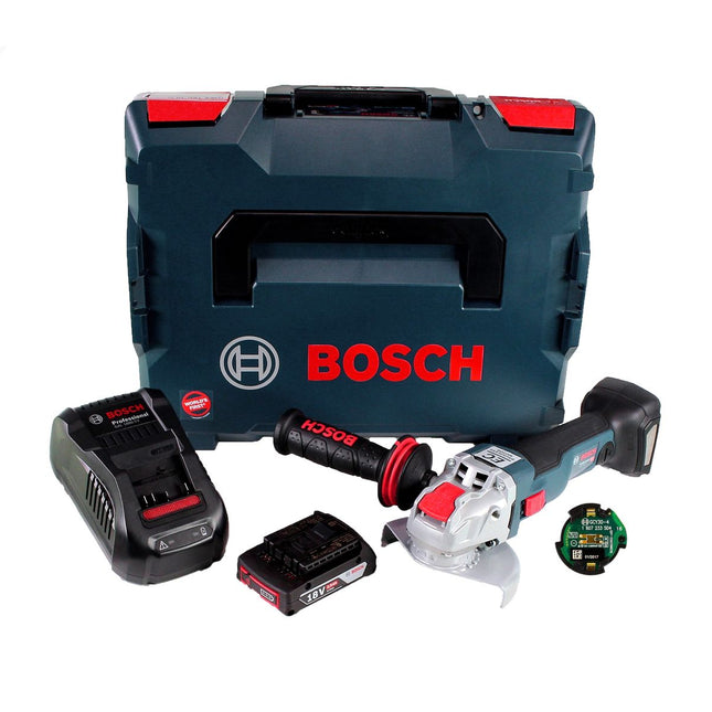 Bosch GWX 18V-10 C Akku Winkelschleifer 18V 125mm brushless X-LOCK + 1x Akku 2,0Ah + Ladegerät + Connectivity Modul + L-BOXX - Toolbrothers