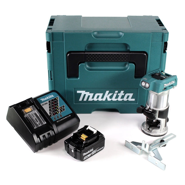 Makita DRT 50 RT1J Akku Multifunktionsfräse brushless 18V + 1x Akku 5,0 Ah + Schnellladegerät im Makpac 3 - Toolbrothers
