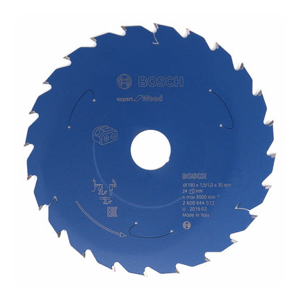 Bosch Kreissägeblatt Expert for Wood 190 x 1,0 x 30 mm 24 Zähne für Holz ( 2608644513 ) - Toolbrothers
