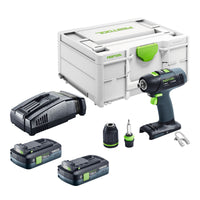 Festool T 18 3 Basic Akku Bohrschrauber 18 V 50 Nm Brushless 2x Akku 4 0 Ah Schnellladegeraet Systainer 0 - toolbrothers