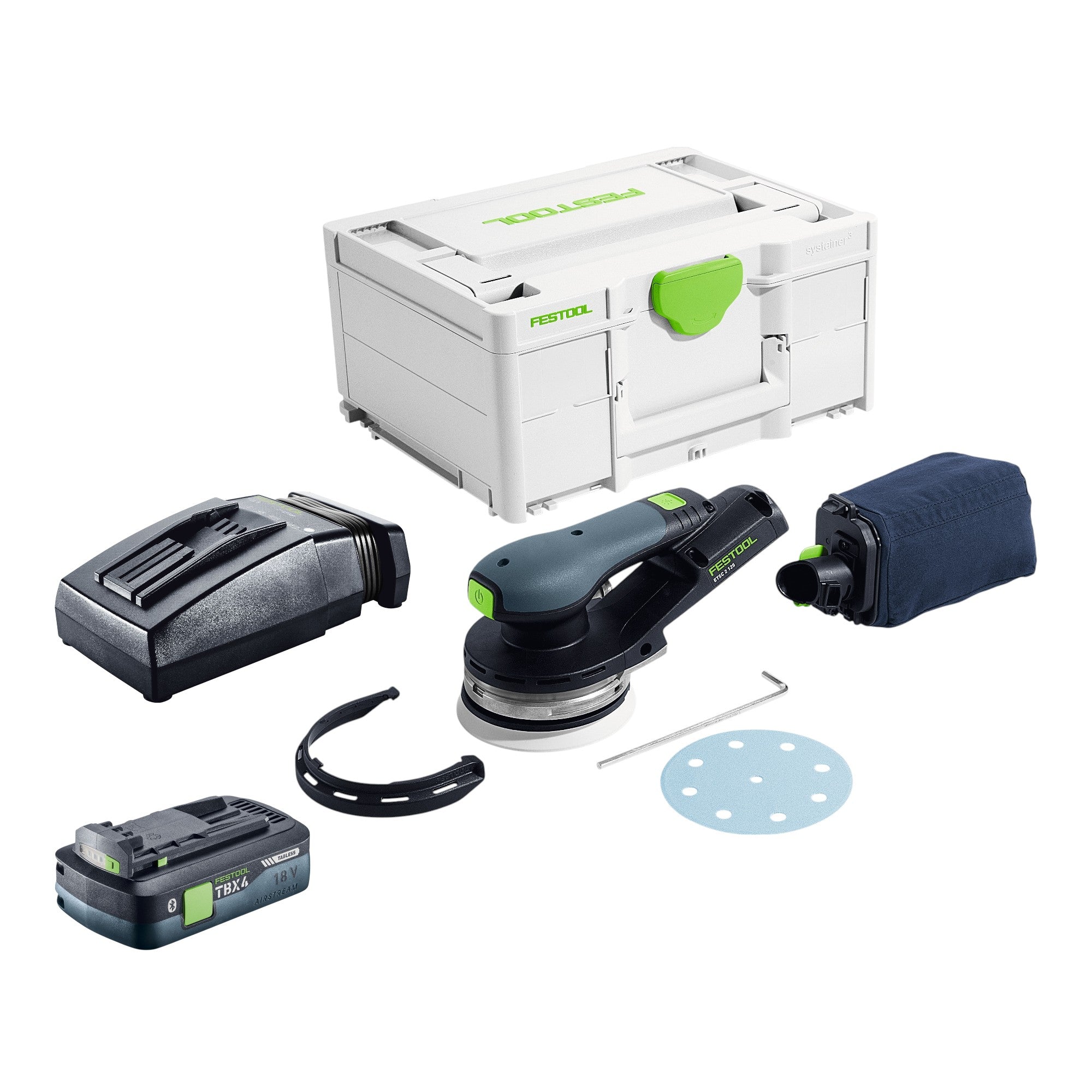 Festool ETSC 2 125 Basic Akku Exzenterschleifer 18 V 125 mm Brushless 1x Akku 4 0 Ah Ladegeraet Systainer 0 - toolbrothers