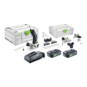 Festool MFKC 700 EB-Basic Akku Modul Kantenfräse 18 V 8 mm Brushless + 2x Akku 4,0 Ah + Ladegerät + Zubehör Set + Systainer