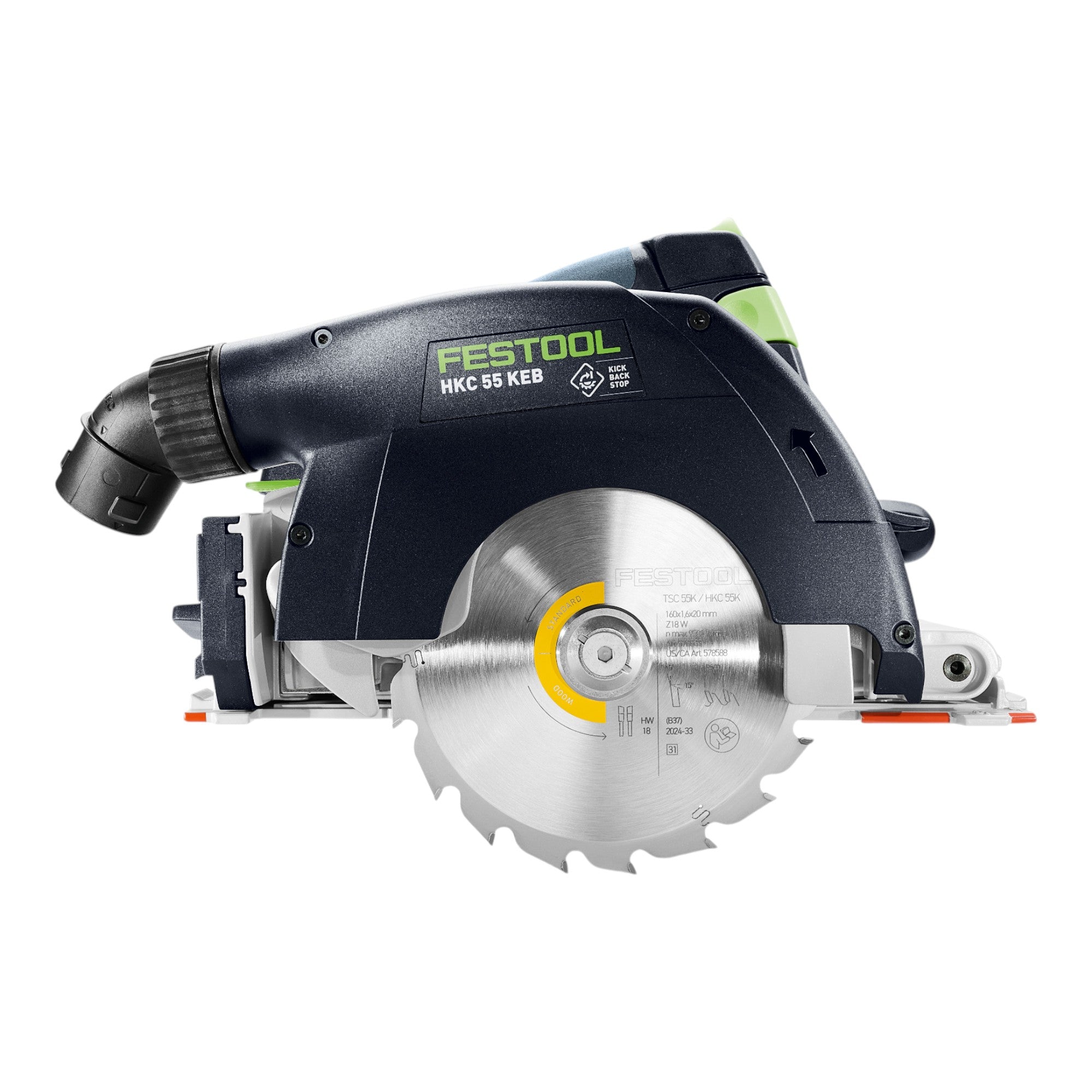Festool HKC 55 KEB Basic Akku Handkreissaege 18 V 160 mm Brushless 2x Akku 8 0 Ah Schnellladegeraet Systainer 2 - toolbrothers