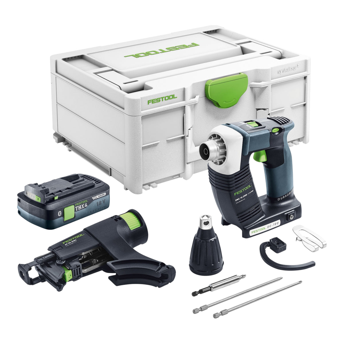 Festool DURADRIVE DWC 18-2500 HPC 4.0 I-Plus avvitatore edile a batteria 18 V 18 Nm brushless ( 576498 ) + 2x batteria ricaricabile 4.0 Ah + caricabatterie + systainer ( successore di 574743 )