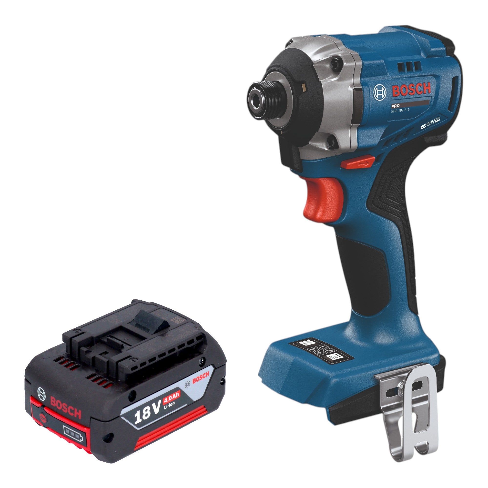 Bosch GDR 18V 215 Professional Akku Drehschlagschrauber 18 V 215 Nm 1 4 Brushless 1x Akku 4 0 Ah ohne Ladegeraet 0 - toolbrothers
