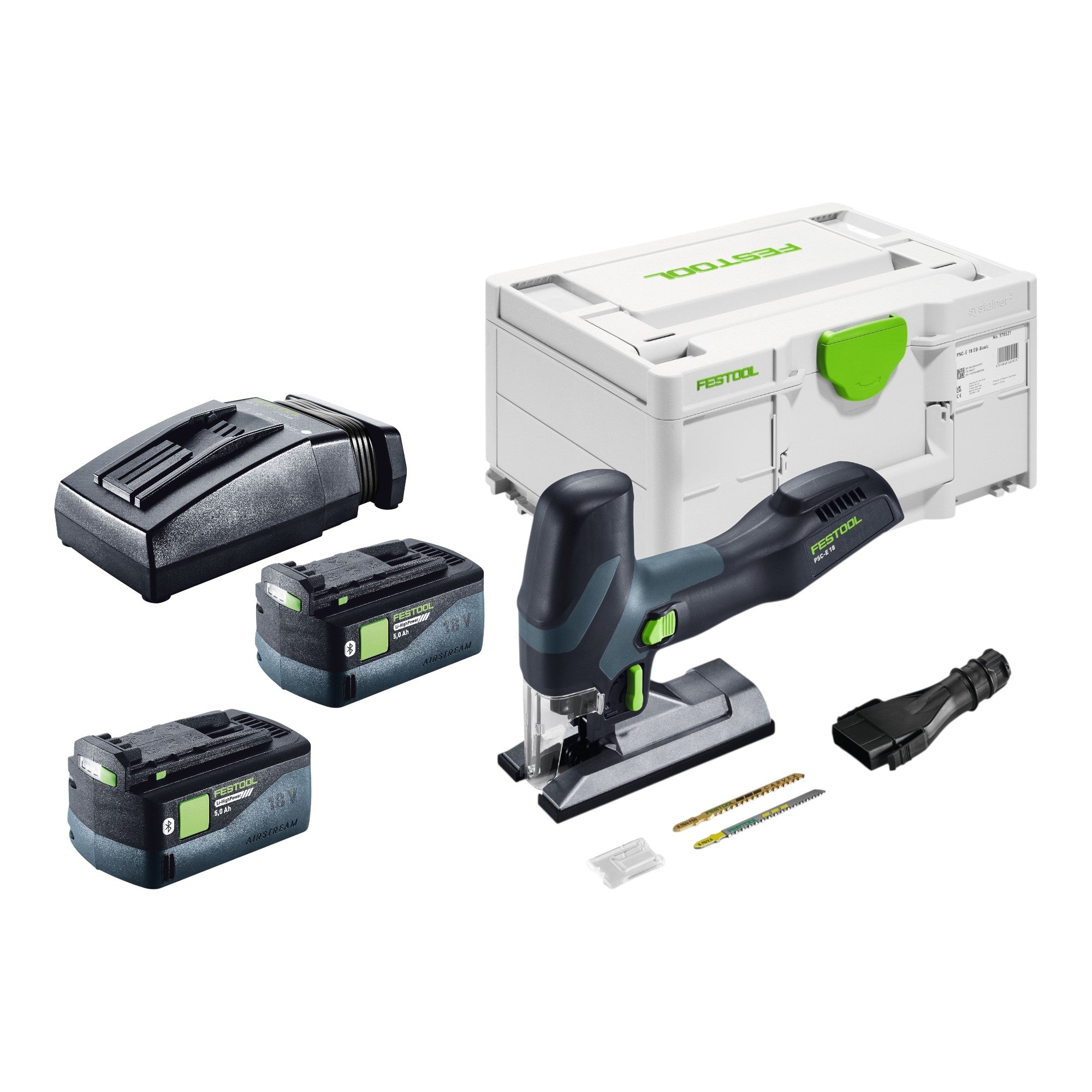 Festool PSC E 18 EB Basic Akku Pendelstichsaege 18 V 40 mm 2x Akku 5 0 Ah Ladegeraet Systainer 0 - toolbrothers