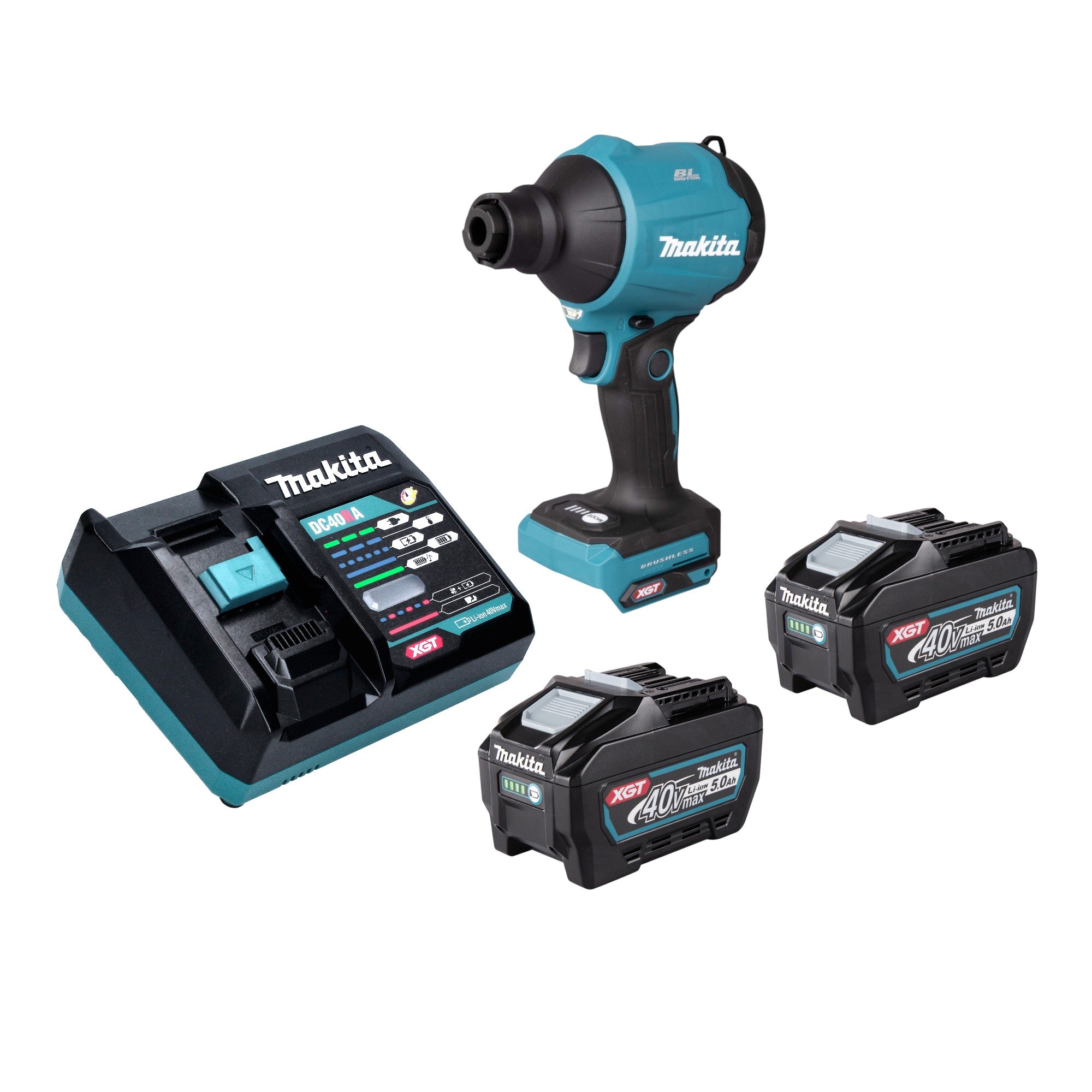 Makita AS 001 GT201 Akku Geblaese 40 V max Brushless 2x Akku 5 0 Ah Ladegeraet 0 - toolbrothers