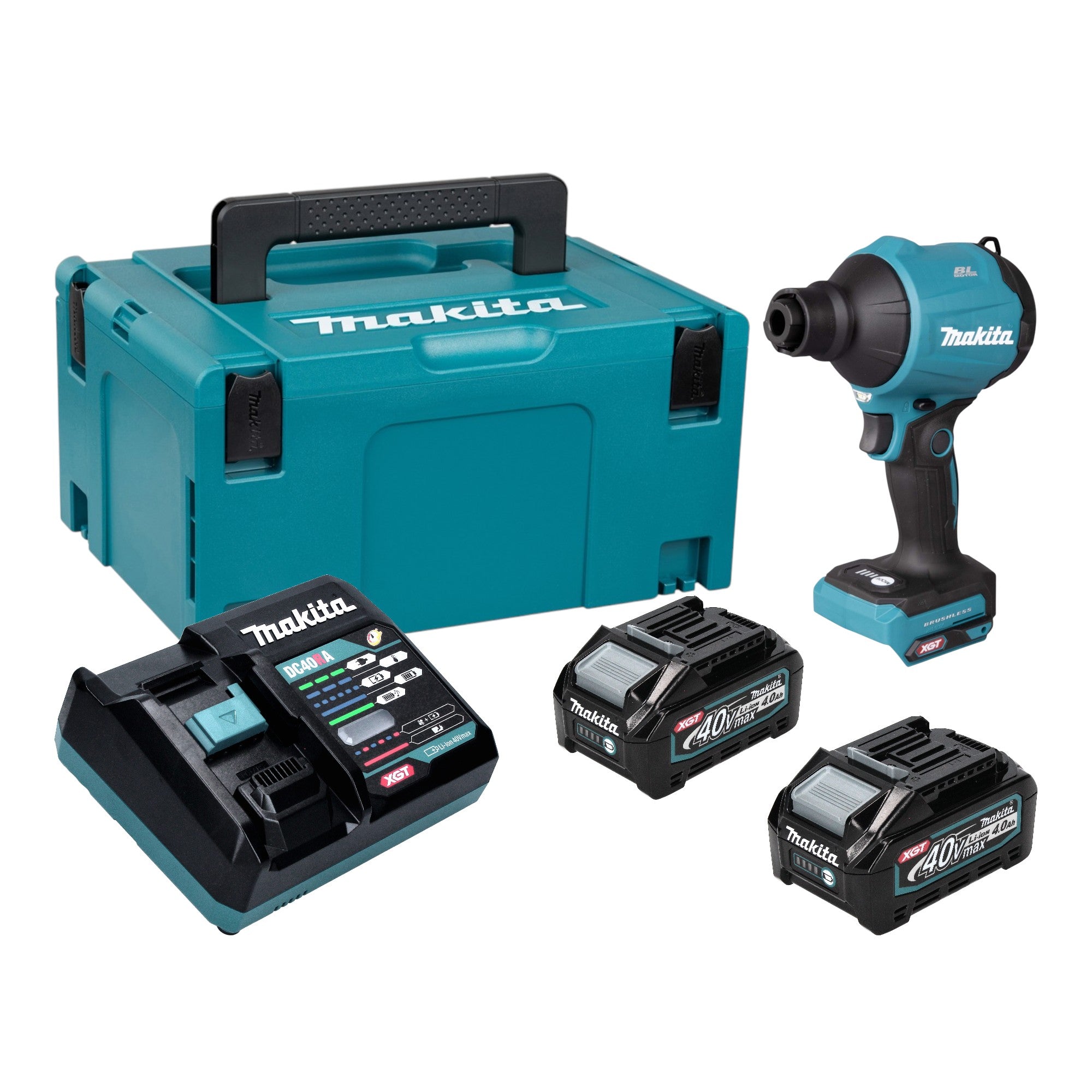 Makita AS 001 GM201 Akku Geblaese 40 V max Brushless 2x Akku 4 0 Ah Ladegeraet Makpac 0 - toolbrothers