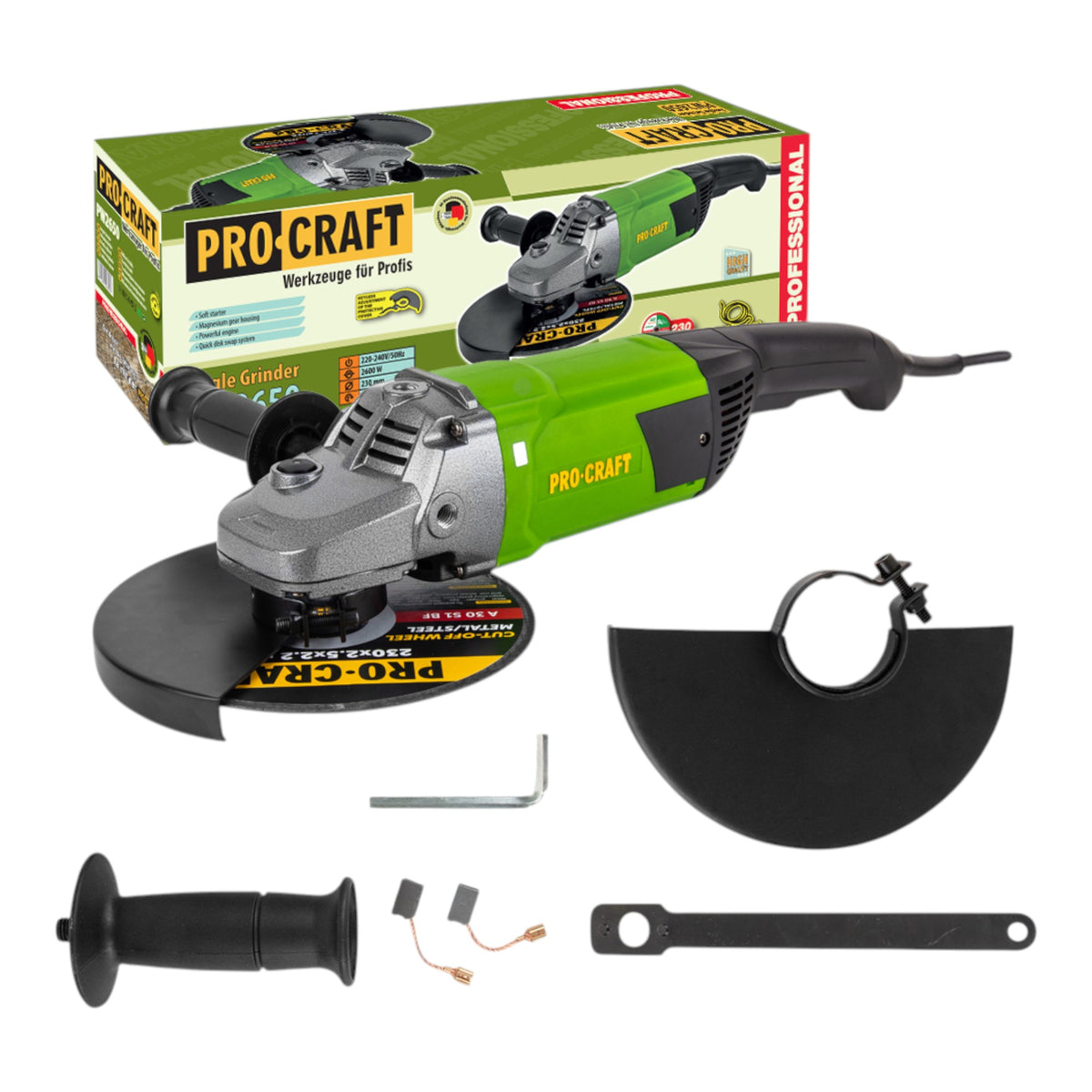 Meuleuse d'angle Procraft PW2650 2600 watts 230 mm
