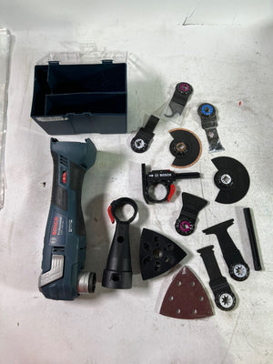 Bosch GOP 18V-34 Professional Akku Multi Cutter 18 V Starlock Plus ( 06018G2002 ) + 17 tlg. Zubehör + L-Boxx - ohne Akku, ohne Ladegerät - Reparaturgerät
