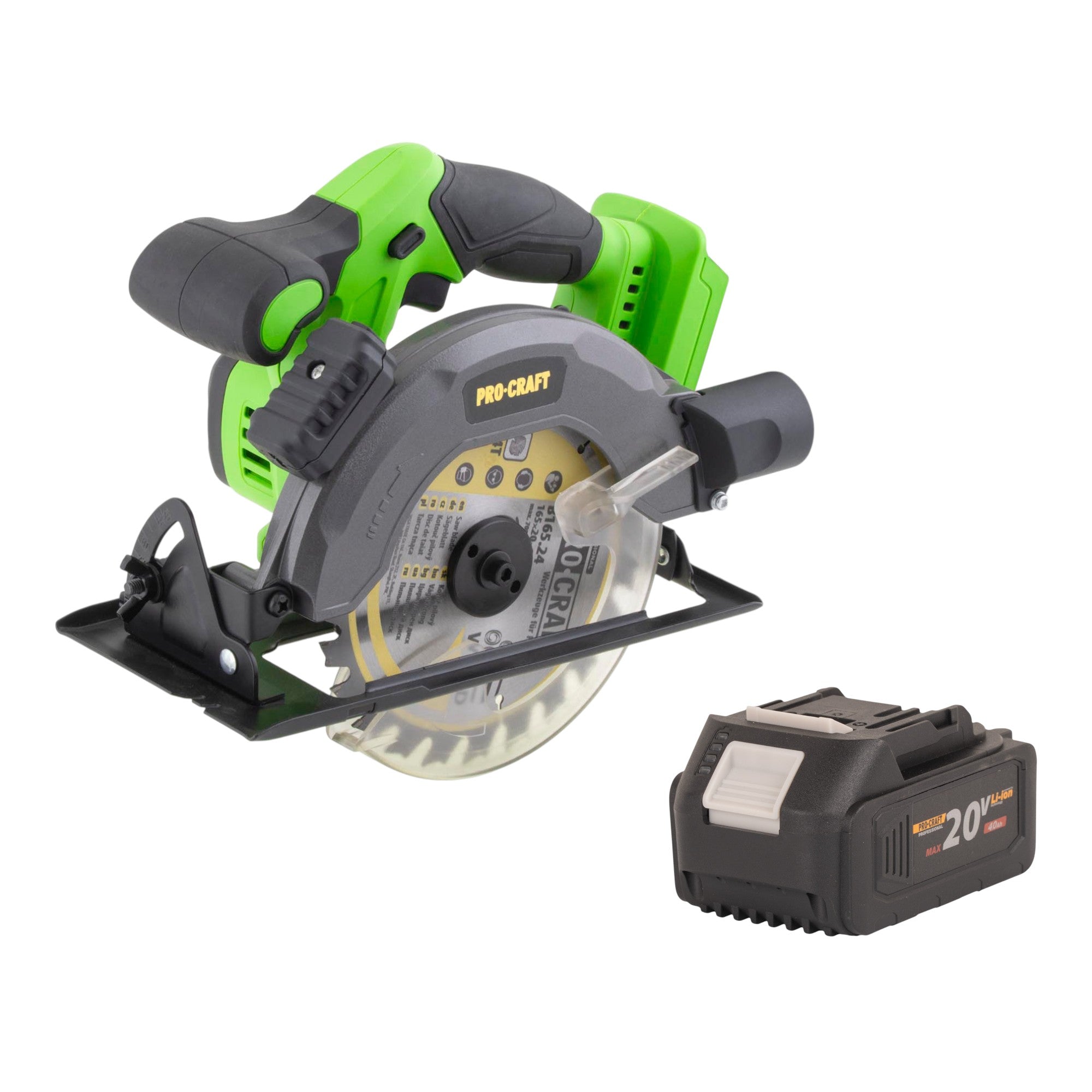 Procraft PCA28bb Akku Kreissaege 20 V 165 mm Brushless 1x Akku 4 0 Ah ohne Ladegeraet 0 - toolbrothers