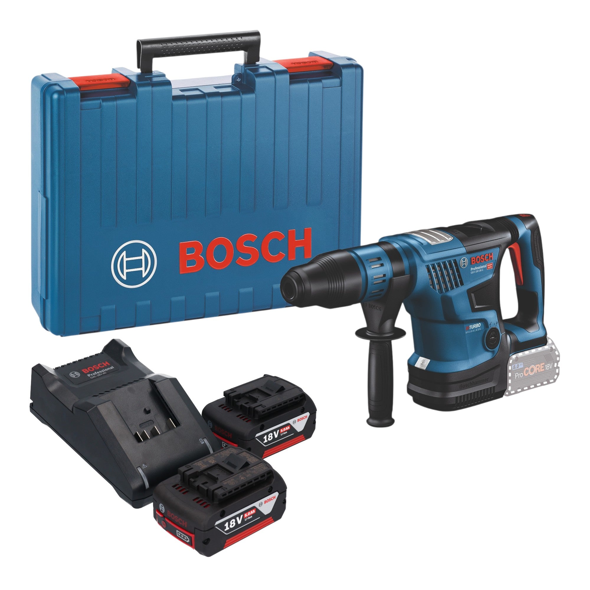 Bosch GBH 18V 36 C Professional Akku Bohrhammer 18 V 7 J SDS max Brushless 2x Akku 5 0 Ah Ladegeraet Koffer 0 - toolbrothers