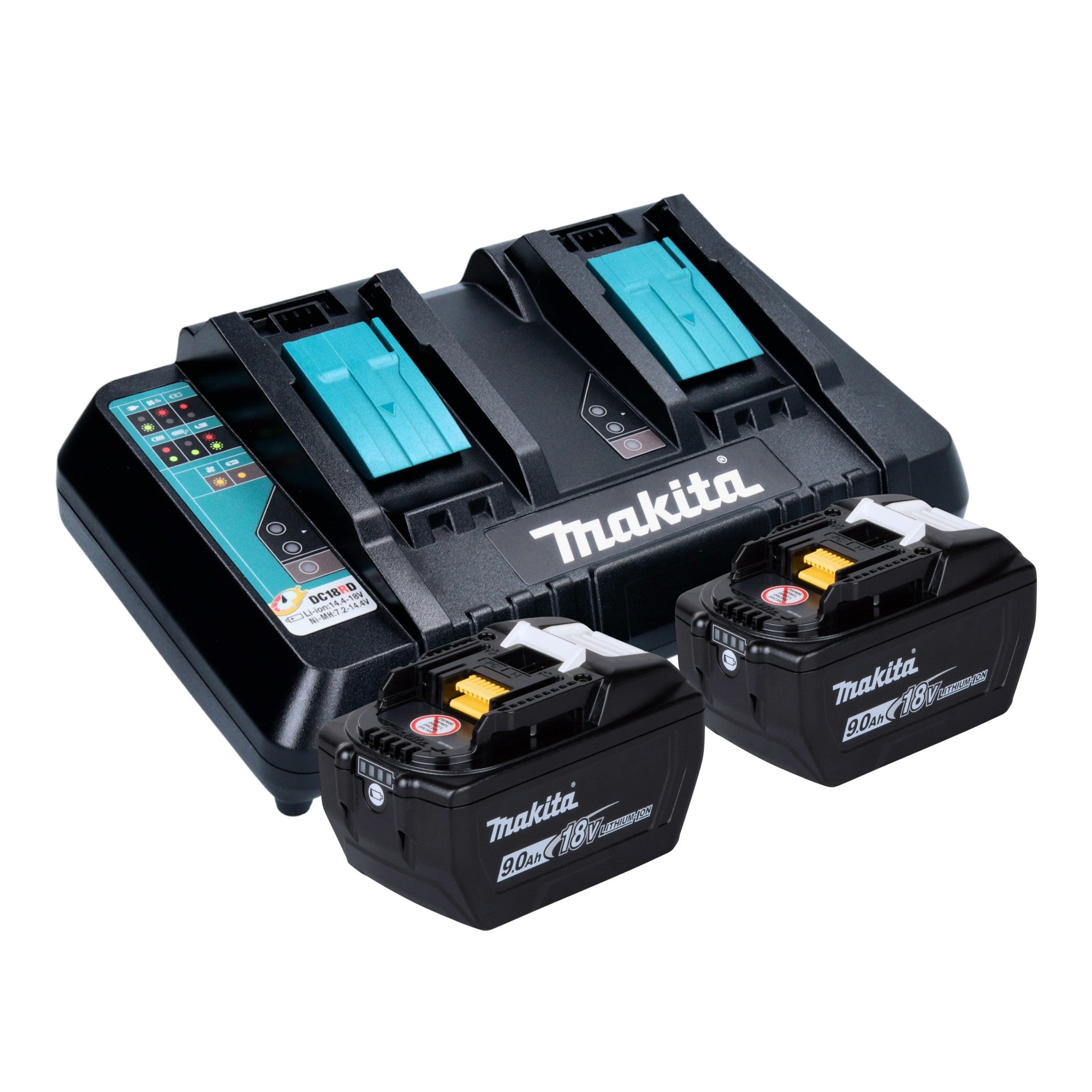 Makita Power Source Kit 18 V mit 2x BL 1890 Akku 9 0 Ah DC 18 RD Doppel Schnellladegeraet 0 - toolbrothers