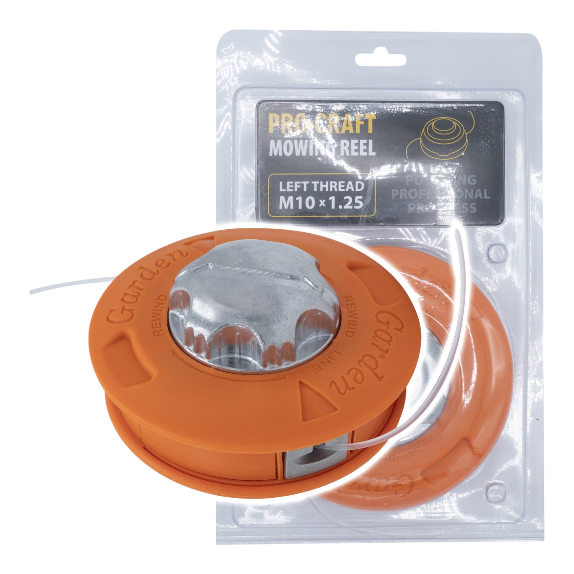 Procraft MR 5 Fadenkopf Garden Orange mit Aluminium Basis 2 4 mm x 2 5 m M10 x 1 25 0 - toolbrothers