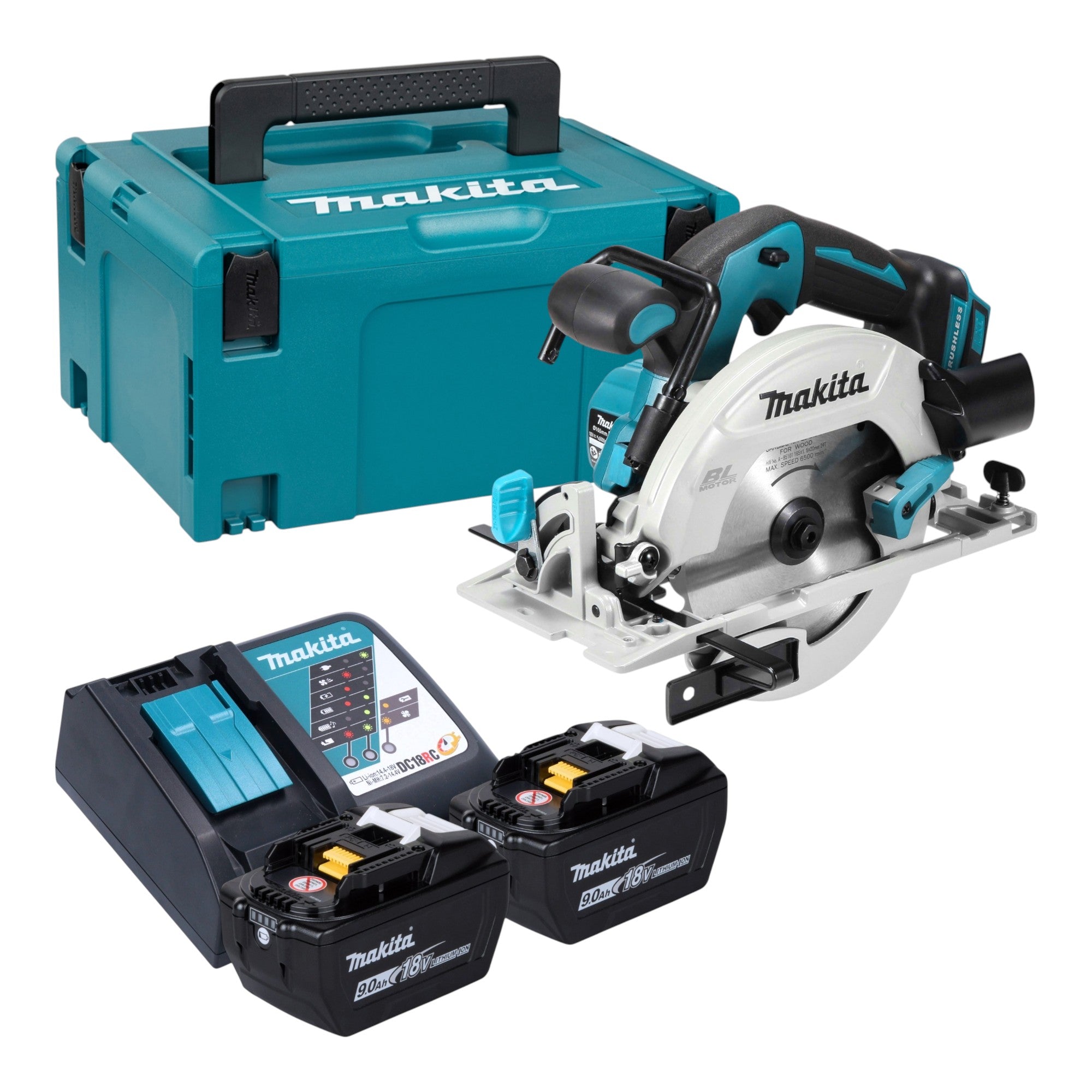 Makita DHS 680 Z Akku Handkreissaege 18 V 165 mm Brushless 2x Akku 9 0 Ah Ladegeraet Makpac 0 - toolbrothers