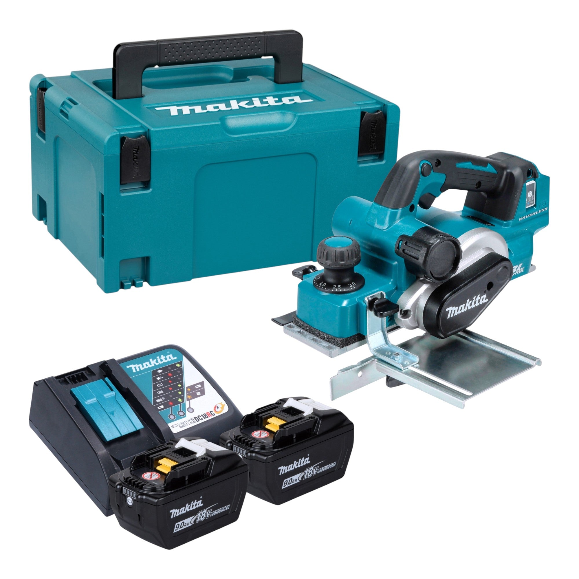 Makita DKP 181 Z Akku Hobel 18 V 82 mm Brushless 2x Akku 9 0 Ah Ladegeraet Makpac 0 - toolbrothers