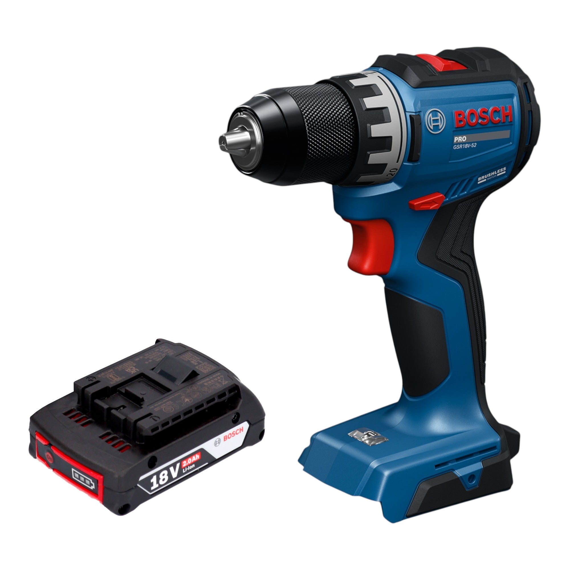 Bosch GSR 18V 52 Professional Akku Bohrschrauber 18 V 70 Nm Brushless 1x Akku 2 0 Ah ohne Ladegeraet 0 - toolbrothers