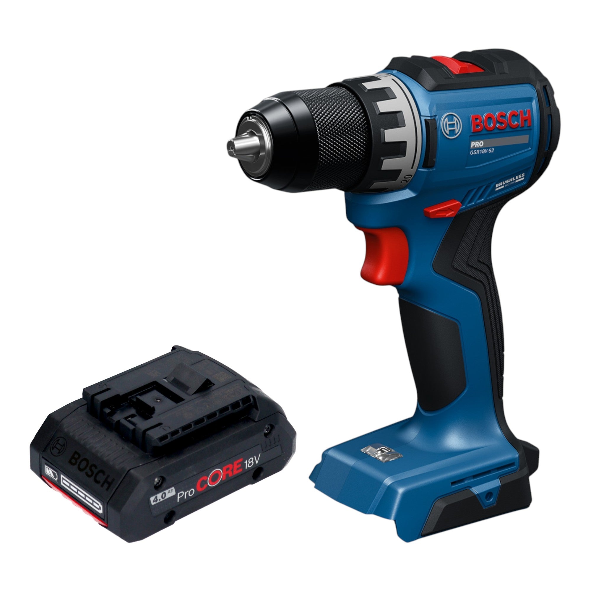 Bosch GSR 18V 52 Professional Akku Bohrschrauber 18 V 70 Nm Brushless 1x ProCORE Akku 4 0 Ah ohne Ladegeraet 0 - toolbrothers