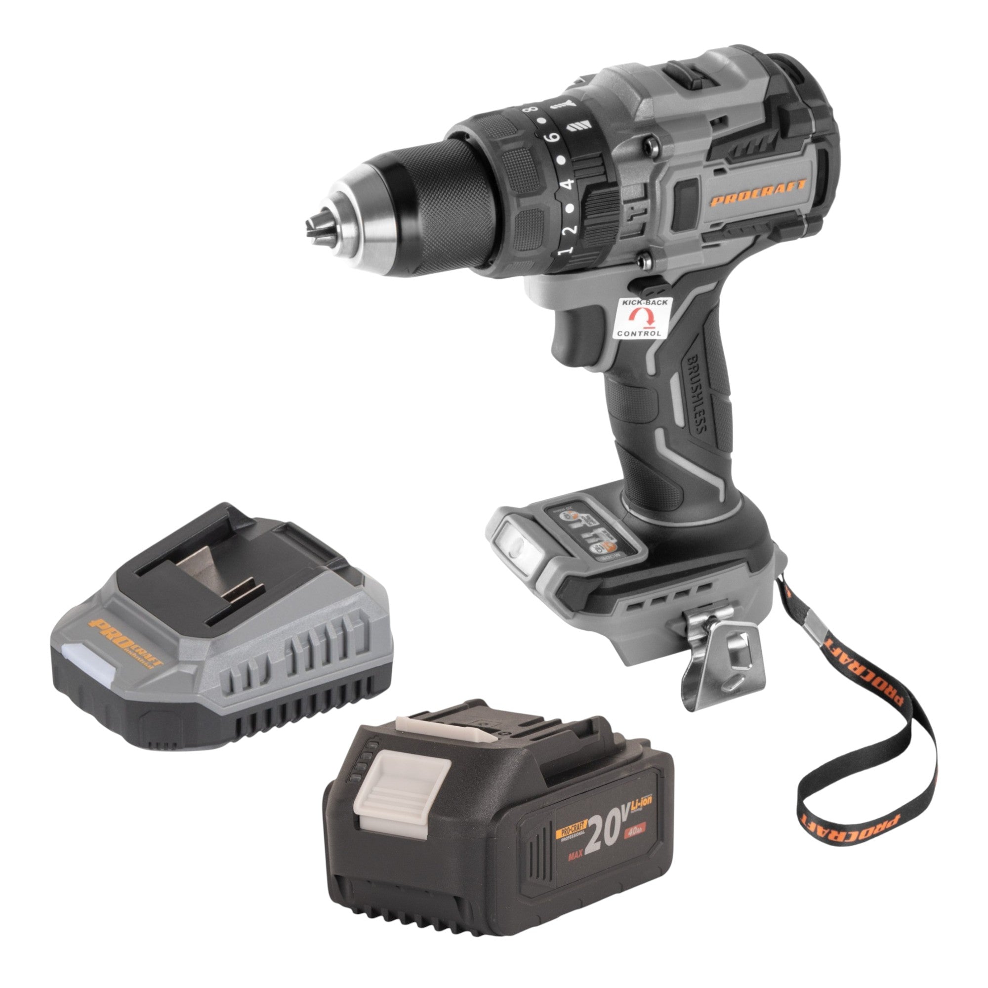 Procraft Industrial CD20B BB Akku Schlagbohrschrauber 20 V 150 Nm Brushless 1x Akku 4 0 Ah Ladegeraet 0 - toolbrothers
