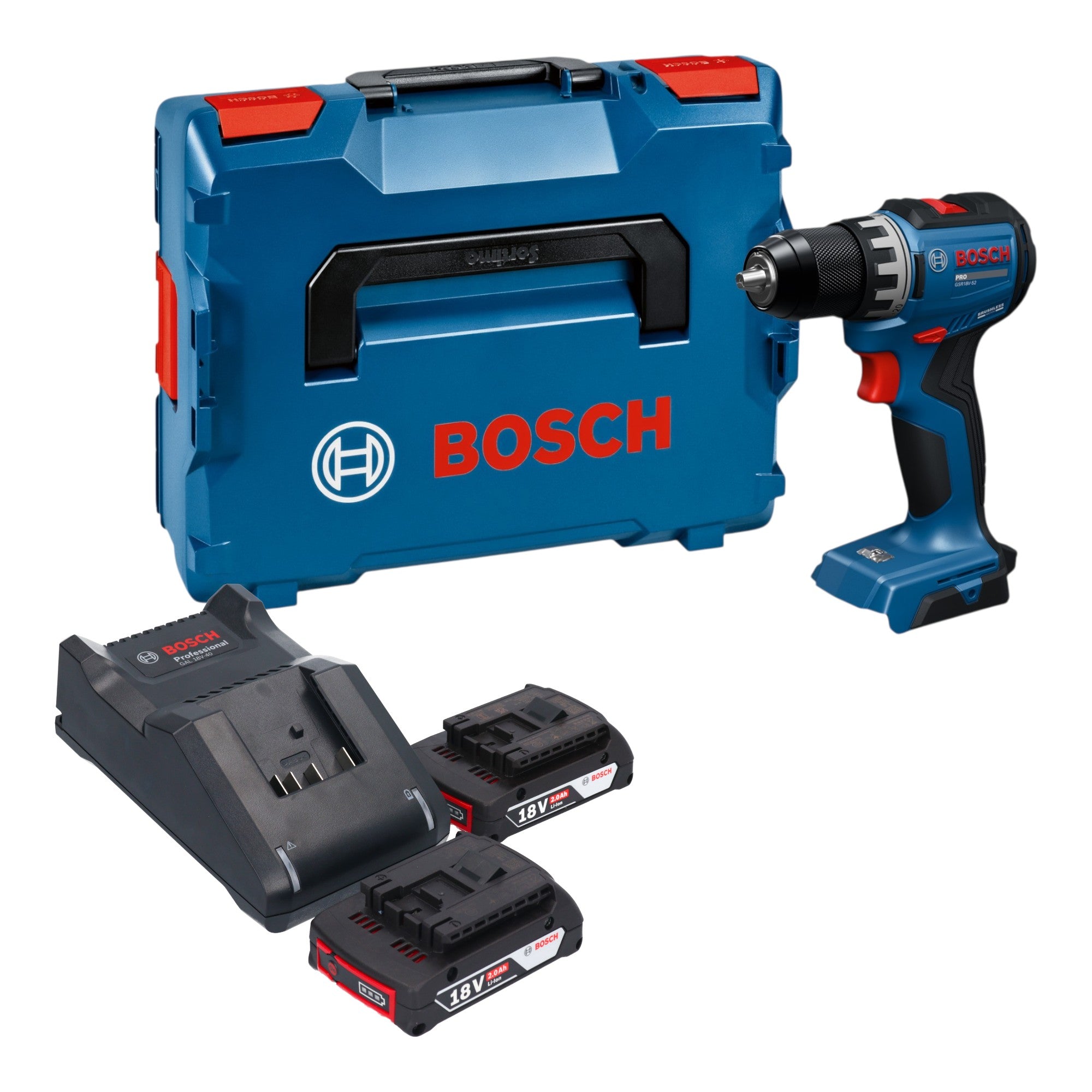 Bosch GSR 18V 52 Professional Akku Bohrschrauber 18 V 70 Nm Brushless 2x Akku 2 0 Ah Ladegeraet L Boxx 0 - toolbrothers