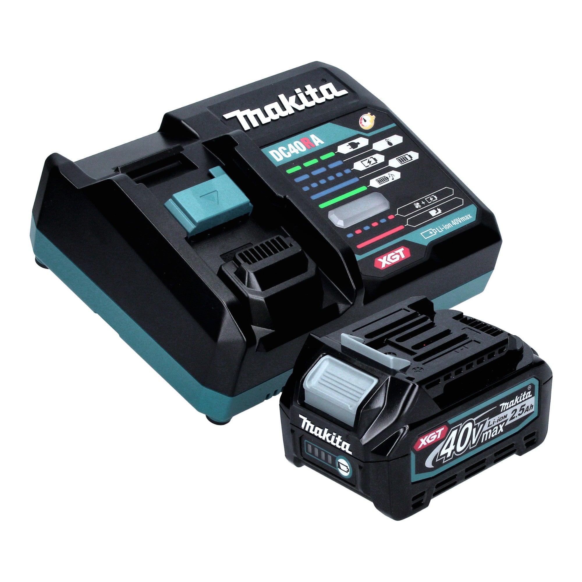 Makita HR 002 GD101 Akku Bohrhammer 40 V max 2 9 J SDS plus Brushless 1x Akku 2 5 Ah Ladegeraet Makpac 3 - toolbrothers