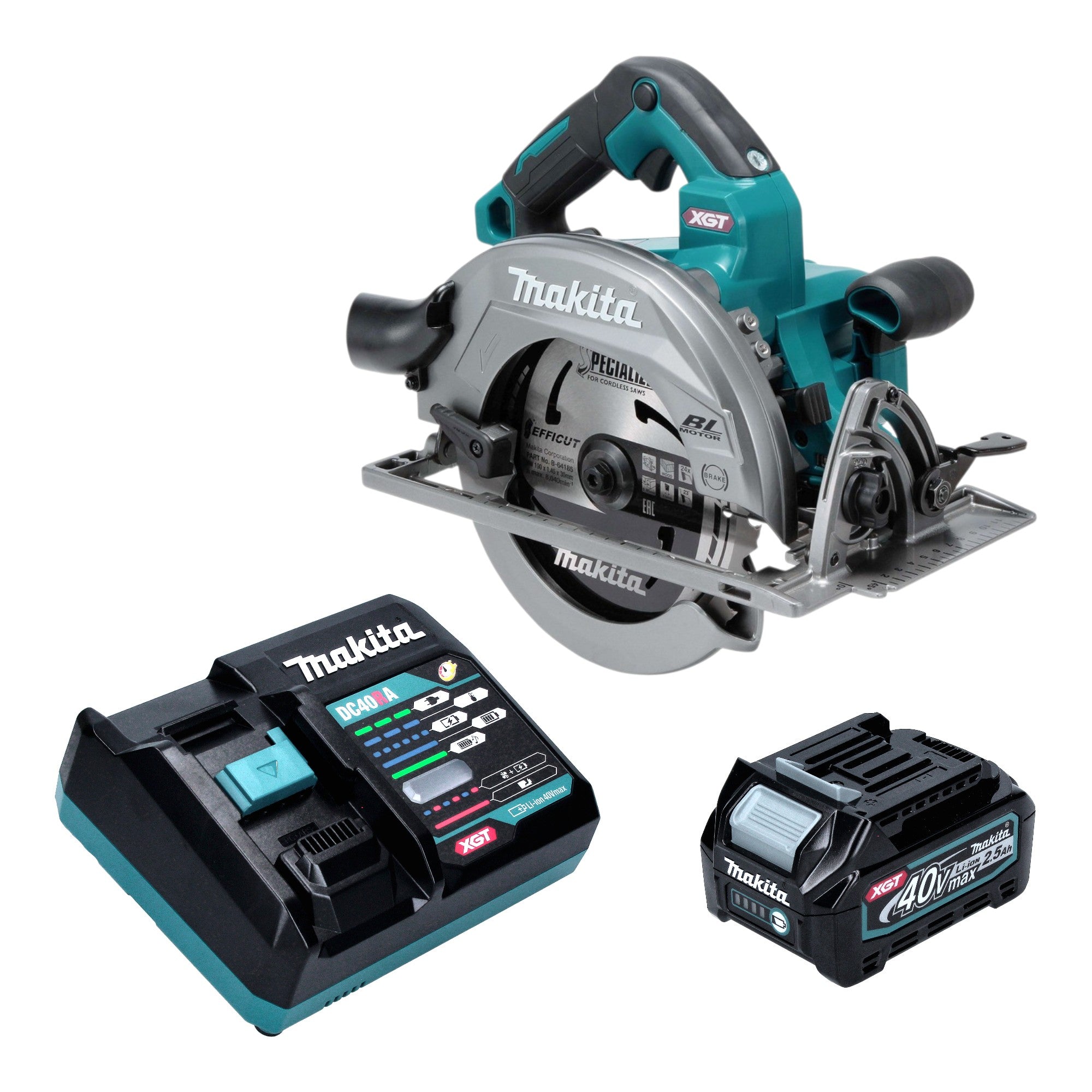 Makita HS 003 GD101 Akku Handkreissaege 40 V max 190 mm Brushless 1x Akku 2 5 Ah Ladegeraet 0 - toolbrothers