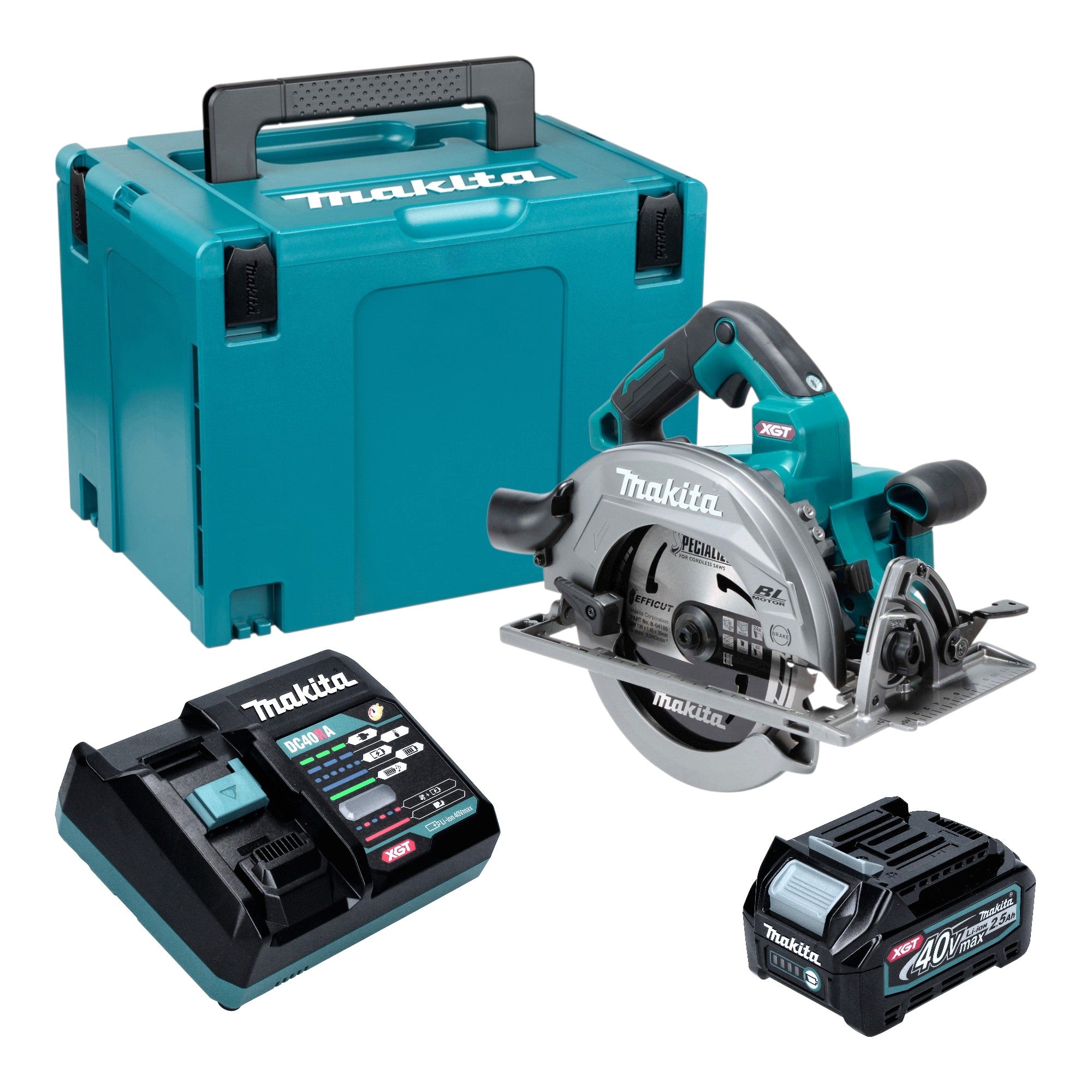 Makita HS 003 GD101 Akku Handkreissaege 40 V max 190 mm Brushless 1x Akku 2 5 Ah Ladegeraet Makpac 0 - toolbrothers