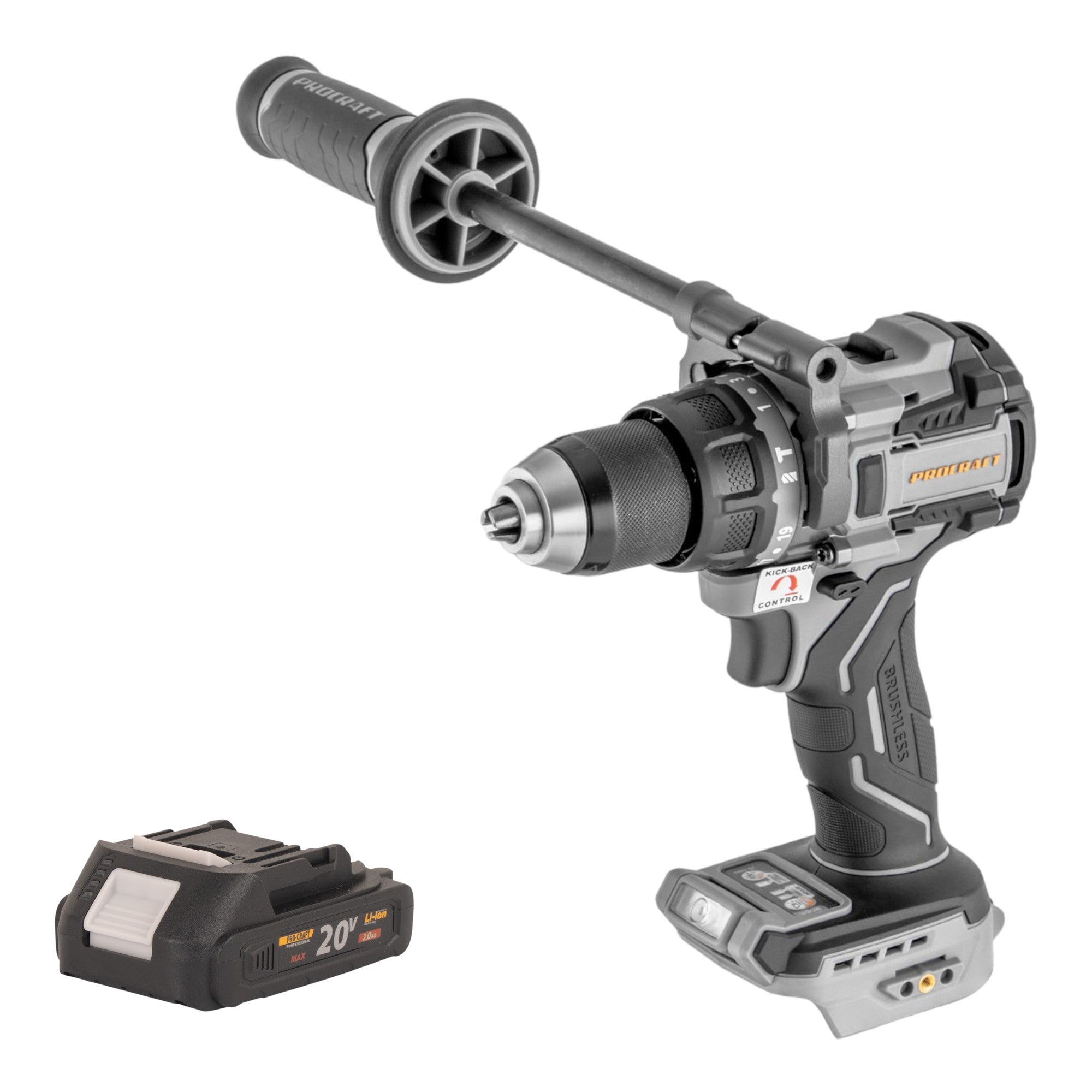 ProCraft Industrial CD20C BB Akku Schlagbohrschrauber 20 V 120 Nm Brushless 1x Akku 2 0 Ah ohne Ladegeraet 0 - toolbrothers