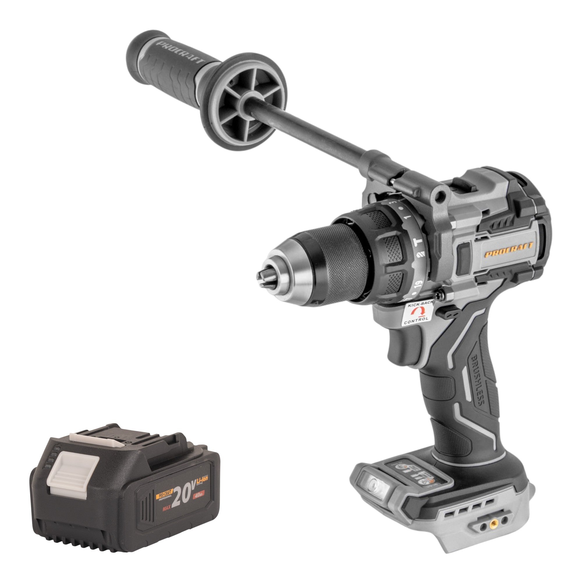 ProCraft Industrial CD20C BB Akku Schlagbohrschrauber 20 V 120 Nm Brushless 1x Akku 4 0 Ah ohne Ladegeraet 0 - toolbrothers